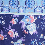 Blue Flowers Woven, Viscose — texture
