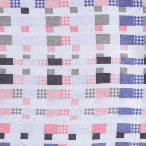 Pink Grid Woven, Viscose