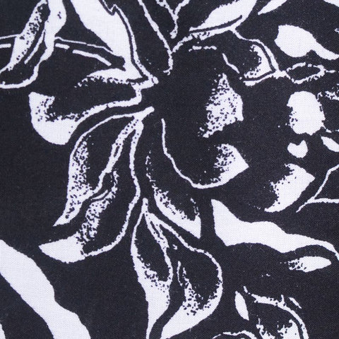 Black Floral Woven, Viscose