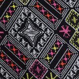 Black Geometric Woven, Viscose — texture