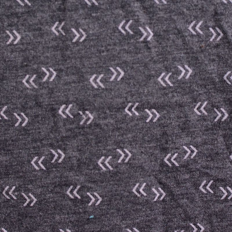 Light Grey Geometric-Chevron Scuba Knit, Poly-Cotton