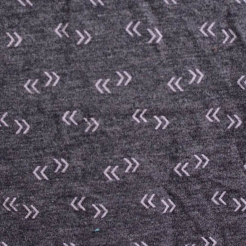 Light Grey Geometric-Chevron Scuba Knit, Poly-Cotton