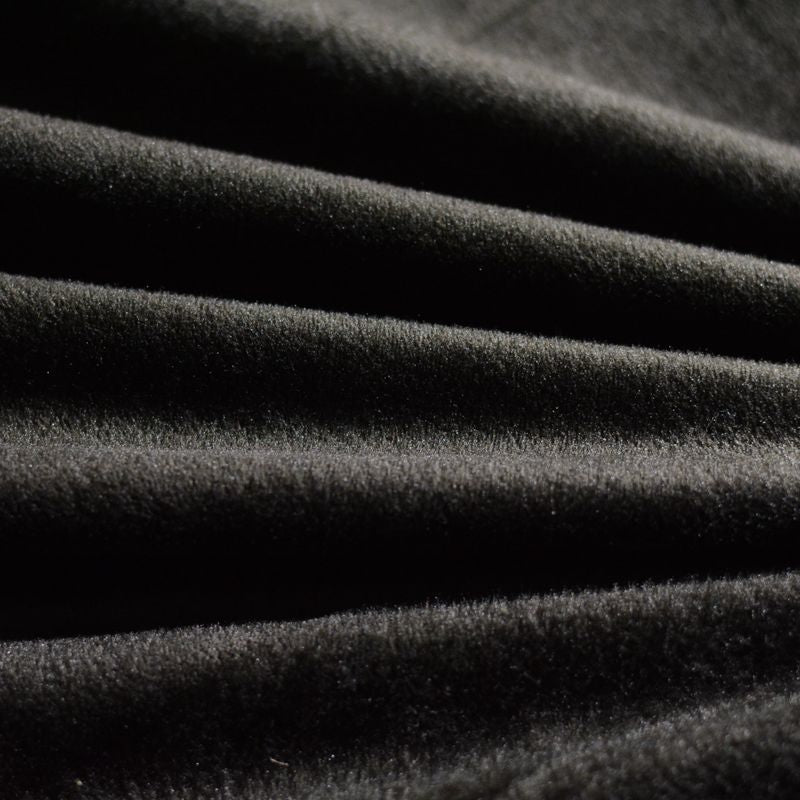 Polyester Stretch Fleece Fabric, 230 gsm, 175 cm — Black