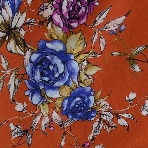 Blue Roses Linen-Look, Polyester