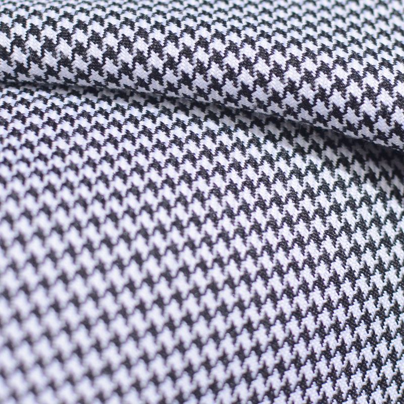 Black Houndstooth Woven, Polyester