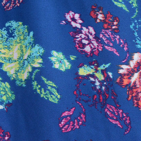 Pink Abstract-Floral Linen-Look, Polyester