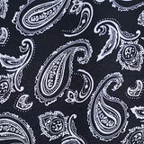 Black Paisley Linen-Look, Polyester — texture