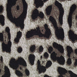 Black Leopard Linen-Look, Polyester — texture