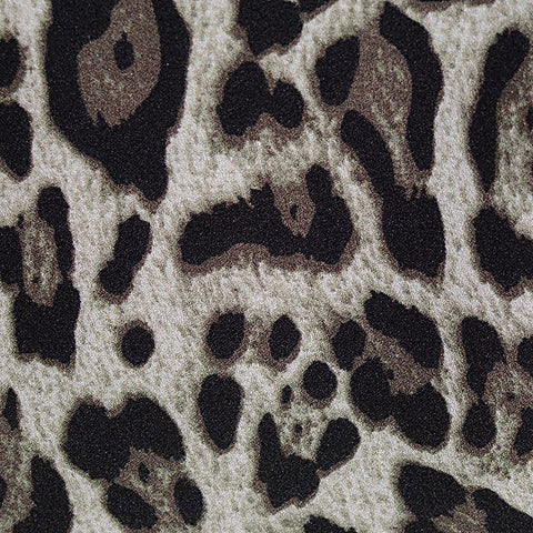 Black Leopard Linen-Look, Polyester, 130 gsm