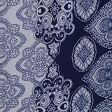 Navy Abstract Linen-Look, Polyester
