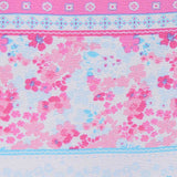 Pink Floral Linen-Look, Polyester — texture