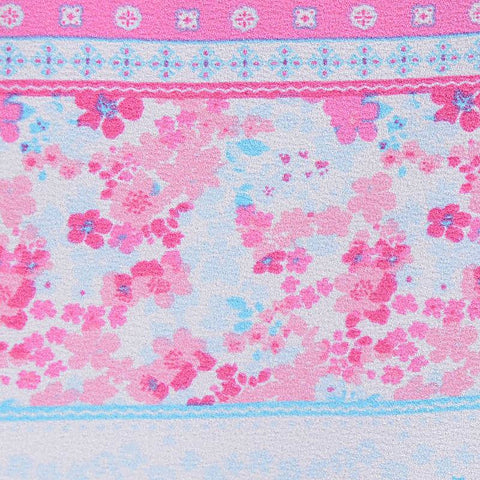 Pink Floral Linen-Look, Polyester, 160 gsm