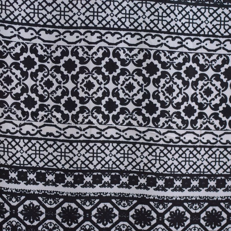 Black Horizontal-Band Linen-Look, Polyester