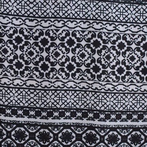 Black Horizontal-Band Linen-Look, Polyester