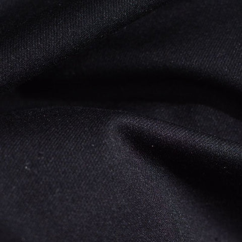 Yarn-Dyed Viscose Polyester Blend Stretch Interlock Knit Fabric, 150 cm — Black