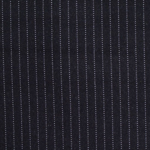 White Vertical-Pinstripe Interlock Knit, Viscose-Nylon