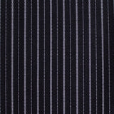 White Vertical-Stripe Interlock Knit, Viscose-Nylon