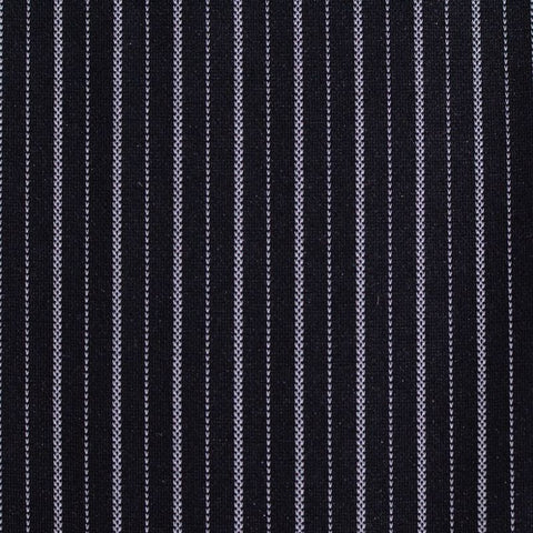 White Vertical-Stripe Interlock Knit, Viscose-Nylon