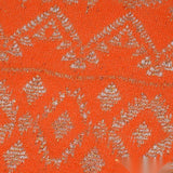 Orange Geometric-Diamond Chunky Knit, Acrylic-Metallic — texture