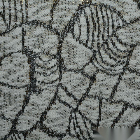 Cotton Polyester Metallic Chunky Knit Fabric, 220 gsm, 152 cm — Grey