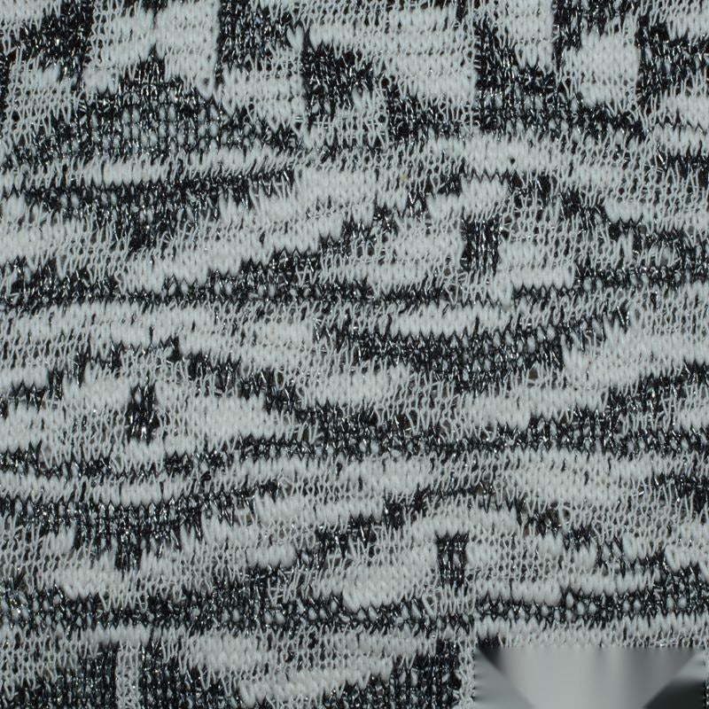 Black Abstract Chunky Knit, Cotton-Poly, 242 gsm