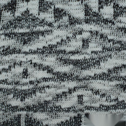 Black Abstract Chunky Knit, Cotton-Poly, 242 gsm