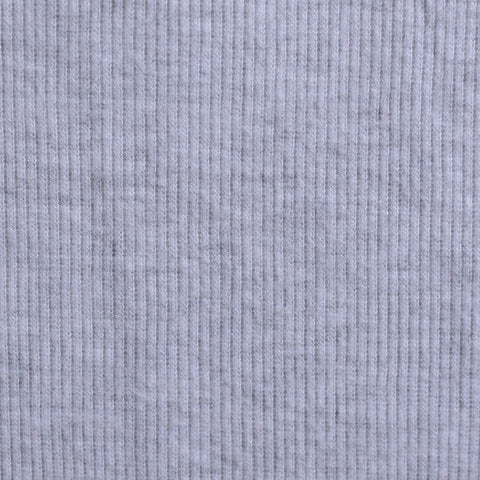 Heather Grey Marl Rib Knit, Poly-Viscose, 213 gsm
