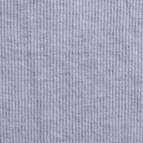 Heather Grey Marl Rib Knit, Poly-Viscose, 213 gsm
