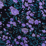 Purple Floral Jersey Knit, Viscose — texture