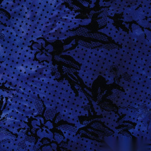 Black Floral Knit, Polyester, 210 gsm, 160 cm, ref EF-8635