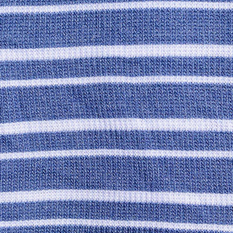 Blue Horizontal-Stripe Rib Knit, Poly-Viscose