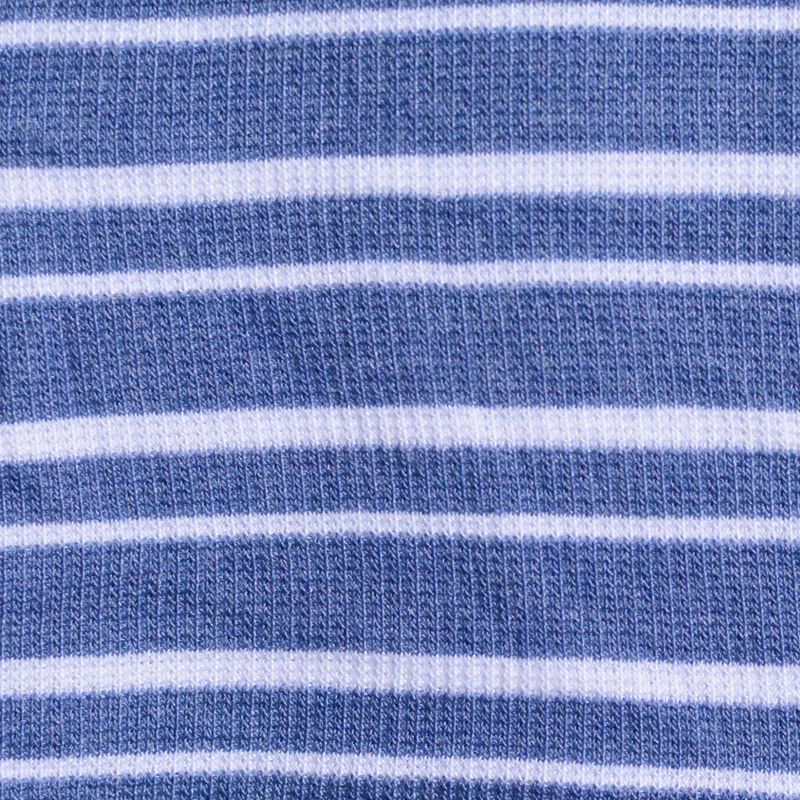 Blue Horizontal-Stripe Rib Knit, Poly-Viscose