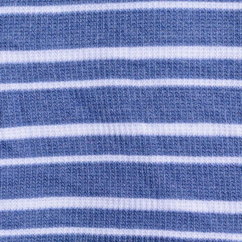 Blue Horizontal-Stripe Rib Knit, Poly-Viscose