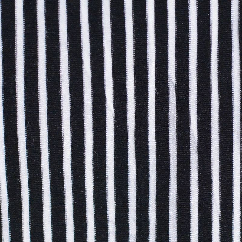 Black Vertical-Stripe Rib Knit, Viscose, 205 gsm