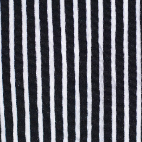 Black Vertical-Stripe Rib Knit, Viscose, 205 gsm