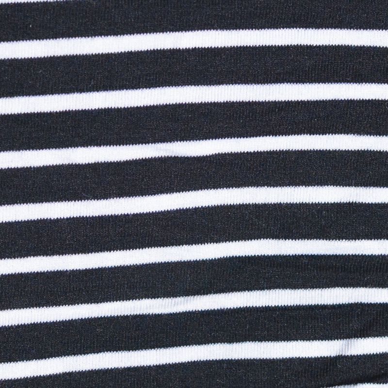 Black Horizontal-Stripe Rib Knit, 310 gsm