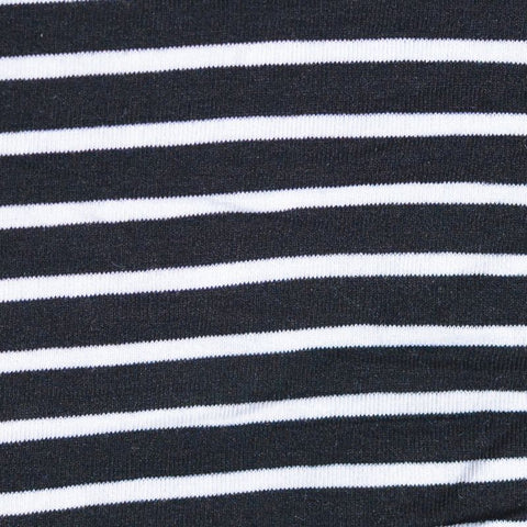 Black Horizontal-Stripe Rib Knit, 310 gsm