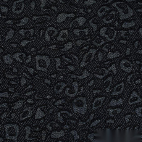 Dark Grey Tone-on-Tone Leopard Jacquard, Viscose-Nylon