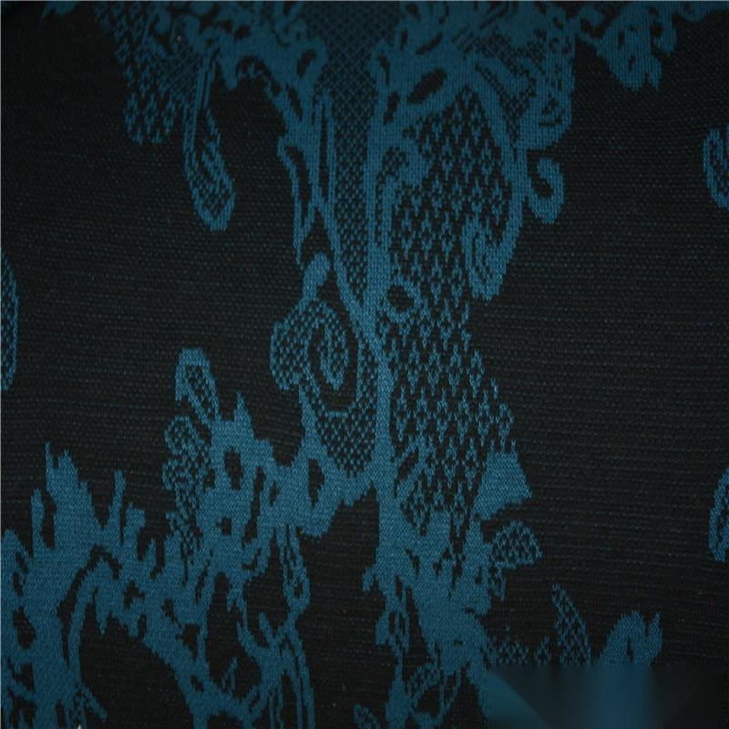 Jacquard Viscose Polyester Stretch Knit Fabric, 166 cm — Black