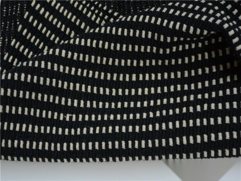 Jacquard Cotton Stretch Knit Fabric, 221 gsm, 152 cm — Black