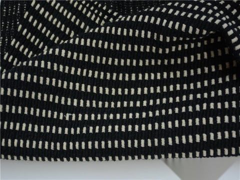 Jacquard Cotton Stretch Knit Fabric, 221 gsm, 152 cm — Black