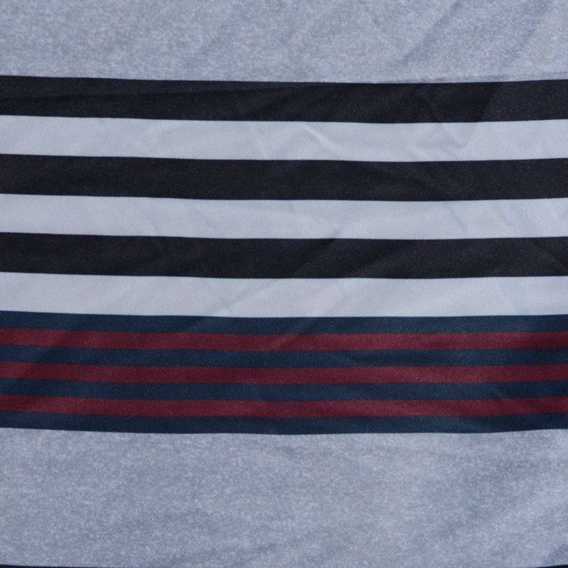 Grey Horizontal-Stripe Knit, Polyester, 200 gsm