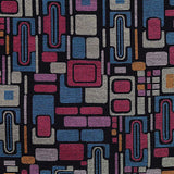 Pink Geometric Ponte Knit, Viscose-Poly — texture
