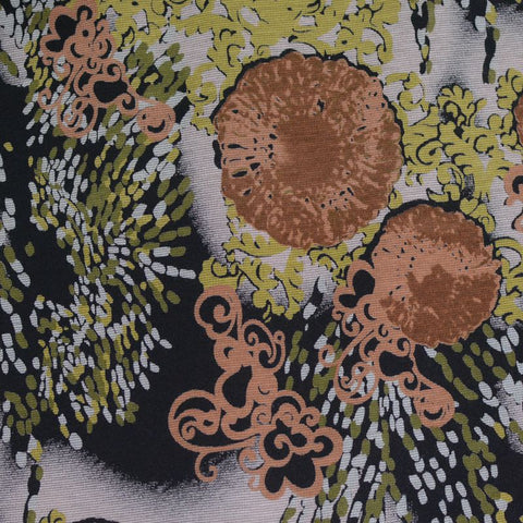 Brown Dots Scuba Knit, Cotton-Nylon