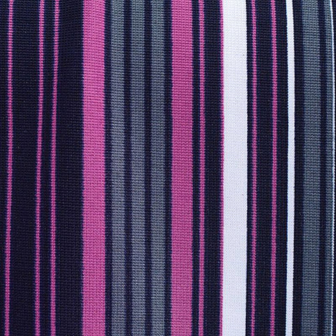 Dark Blue Vertical-Stripe Knit, Polyester