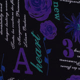 Purple Flowers Jersey Knit, Viscose