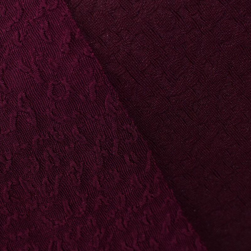 Burgundy Tone-on-Tone Jacquard, Viscose-Poly