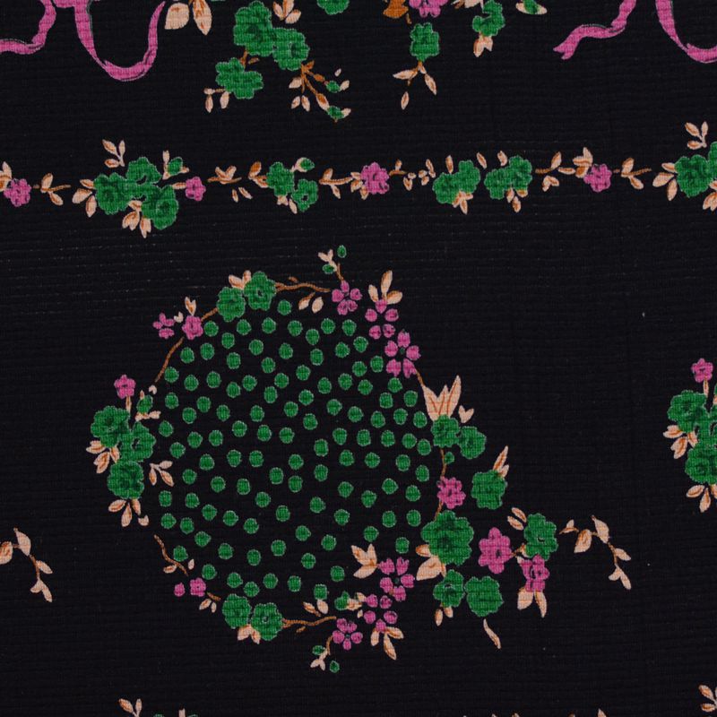 Green Floral Jersey Knit, Viscose