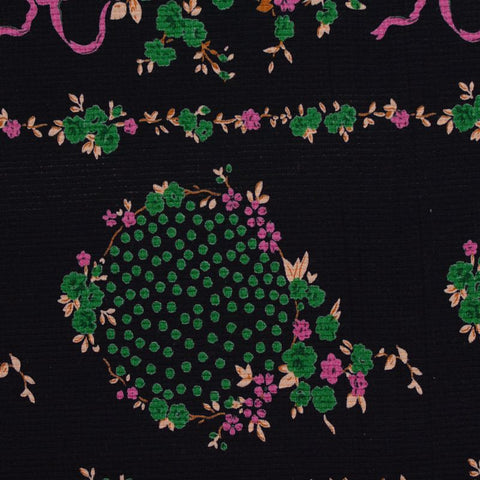 Green Floral Jersey Knit, Viscose