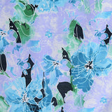 Blue Floral Jersey Knit, Polyester — texture